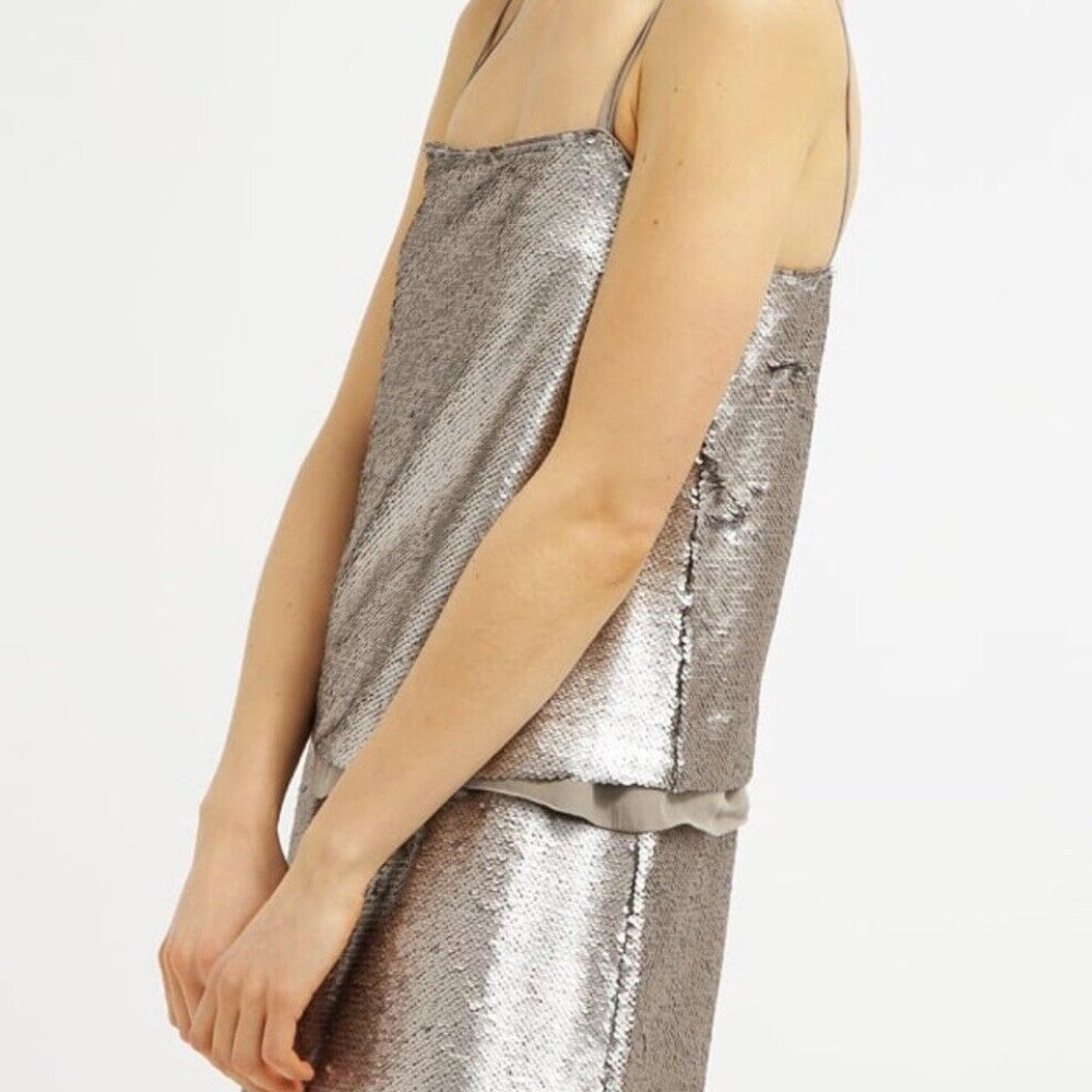 Banana Republic Grey Sequin Dress Size 4 NWT
